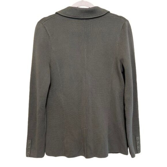 Talbots Knit Blazer Sweater Jacket Womens Small Sage Green One Button Pockets - Picture 3 of 8